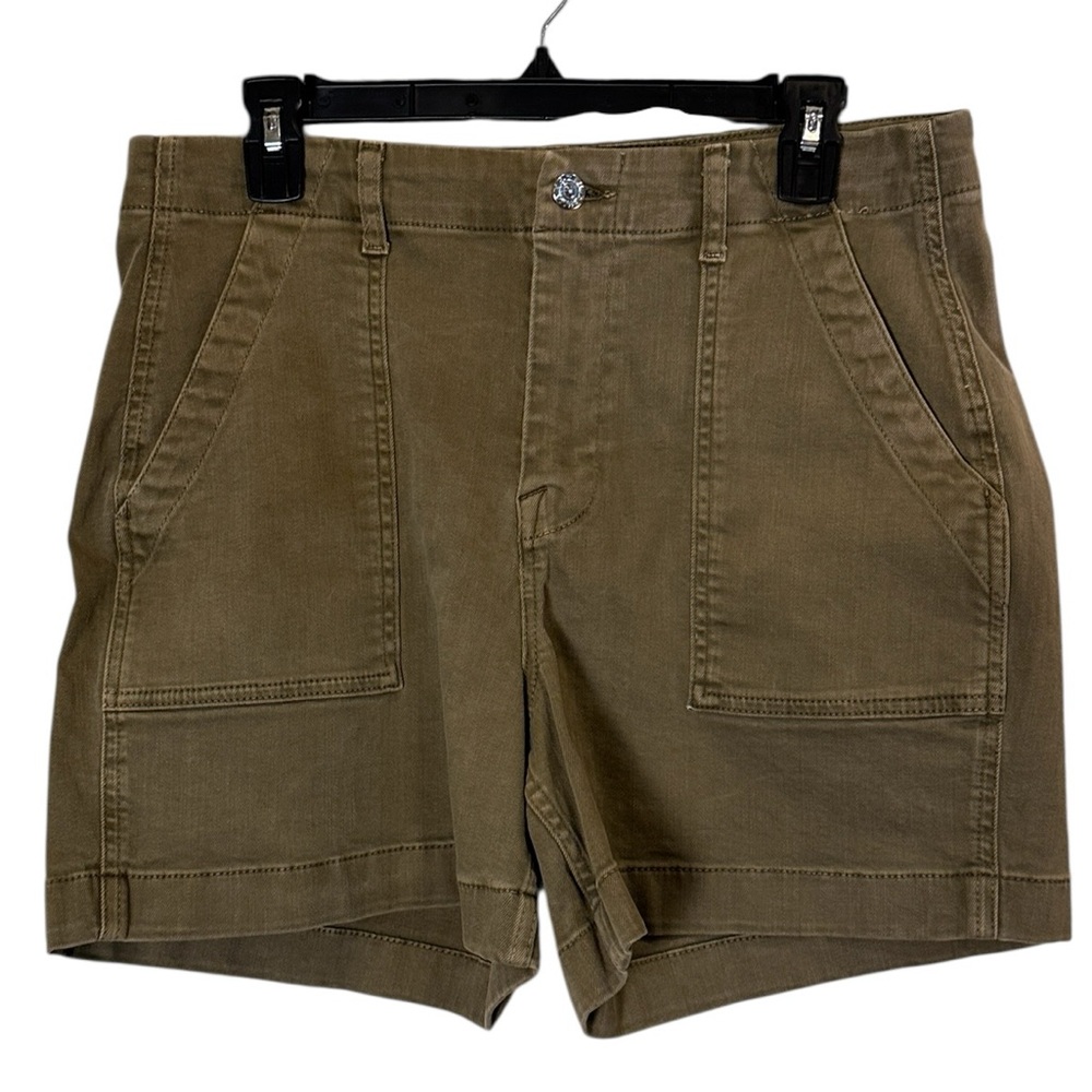 Boden Women’s Olive Cargo Style Flat Front High Rise Cotton Shorts Sz 10